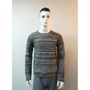 GRAY ROUND-NECK SWEATER RLMS0015F