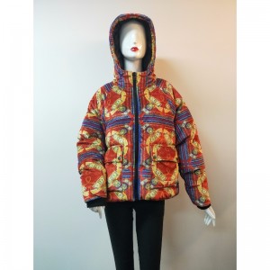 LADIES 'COLORED PRINTED PUFFER COAT RLWC0002